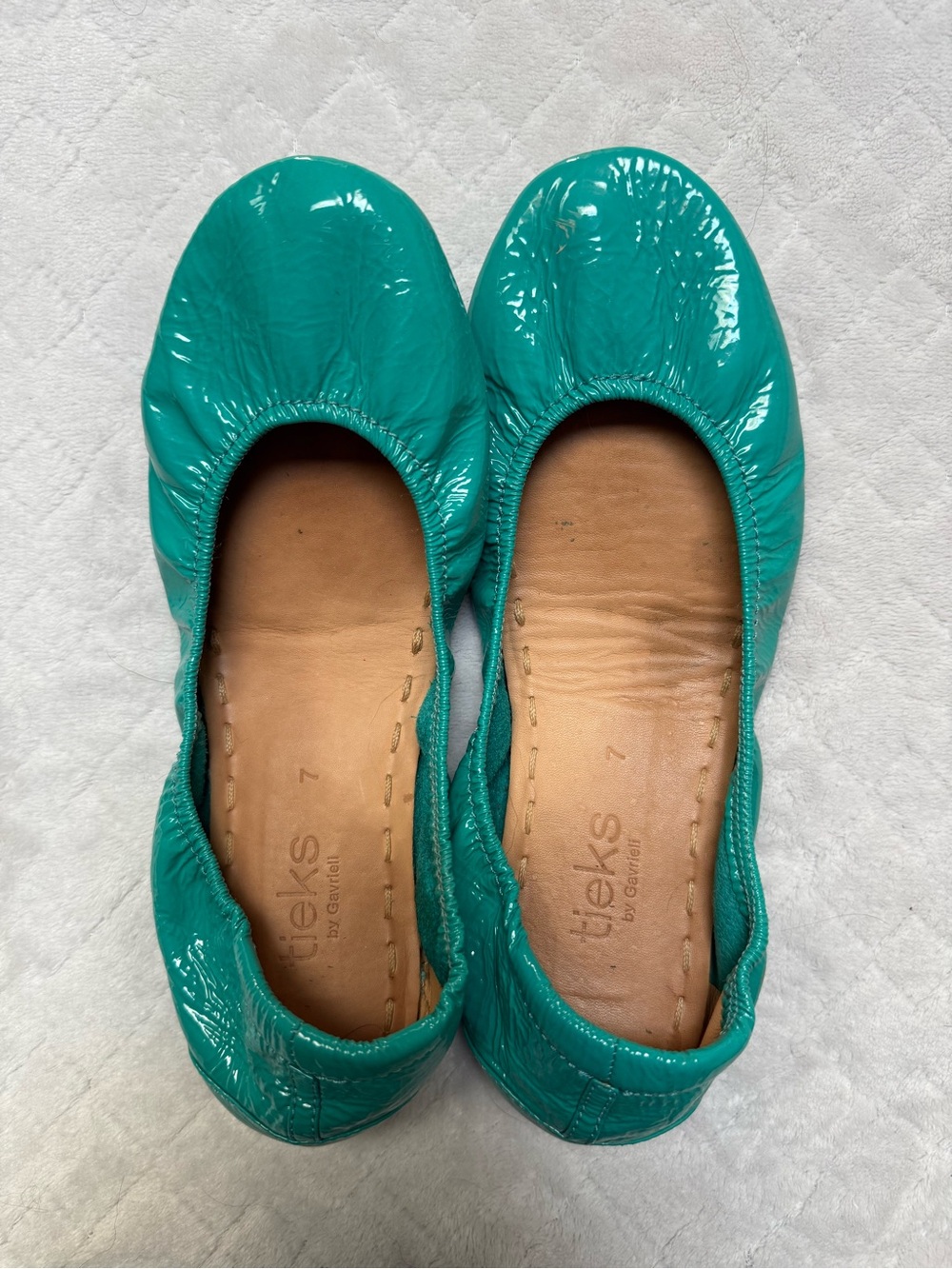 Tieks Teal Patent Leather Ballet Flats